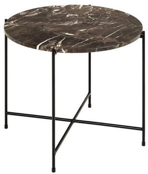 Actona Beistelltisch Braun Dunkelbraun Stein rund X-Form rund 52x40x52 cm Actona Beistelltisch Braun Dunkelbraun Stein rund X-Form rund 52x40x52 cm