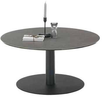 BOXXX Couchtisch Anthrazit Schwarz Metall Glas Keramik rund 80x38x80 cm