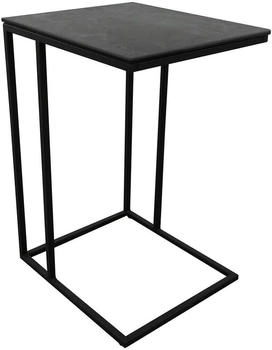 CarryHome Beistelltisch Schwarz Dunkelgrau Metall Glas Keramik rechteckig 38x63x43 cm