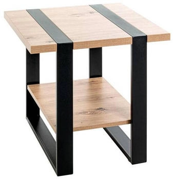 CarryHome Beistelltisch Schwarz Eiche quadratisch 45x45x45 cm