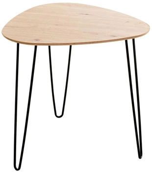 CarryHome Beistelltisch Schwarz Eiche oval Rundrohr 48x48x48 cm CarryHome Beistelltisch Schwarz Eiche oval Rundrohr 48x48x48 cm