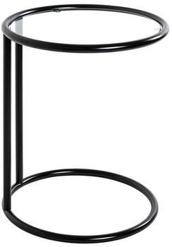 CarryHome Beistelltisch Schwarz Metall Glas rund 45x55x45 cm
