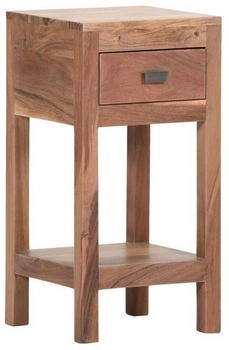 Landscape Beistelltisch Metall Akazie massiv 1 Schubladen quadratisch 30x60x30 cm