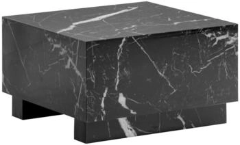 Livetastic Couchtisch Schwarz Hochglanz Marmoroptik quadratisch 60x35x60 cm