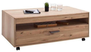 Livetastic Couchtisch Eiche Asteiche furniert massiv 1 Schubladen rechteckig 65x45x115 cm