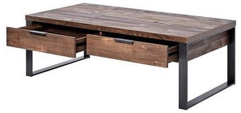 Livetastic Couchtisch Eiche Metall 2 Schubladen rechteckig 59x40x118 cm