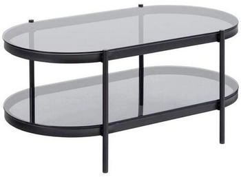Mid.you Couchtisch Grau Glas oval 50x42x95 cm Mid.you Couchtisch Grau Glas oval 50x42x95 cm