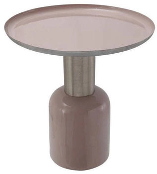 Mid.you Beistelltisch Silber Altrosa Metall Uni rund 50x52x50 cm