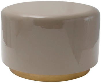 Mid.you Beistelltisch Grau Gold Metall Uni rund Sockel 51,5x43x51,5 cm