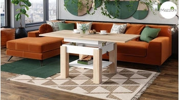 designimpex Tisch Cleo stufenlos höhenverstellbar aufklappbar Esstisch 70x57-69x75/150 cm