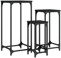 vidaXL Satztische 3 Stk. Schwarz Holzwerkstoff