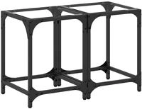 vidaXL Couchtische mit Glasplatte 2 Stk. Transparent 30x30x40 cm Stahl