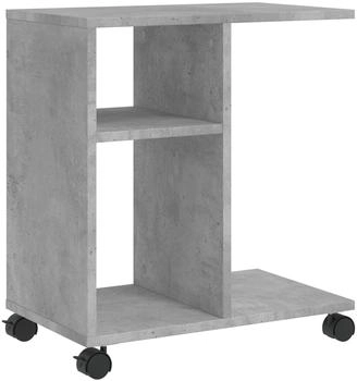 vidaXL Beistelltisch mit Rollen Betongrau 50x30x55 cm Holzwerkstoff