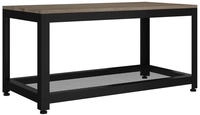 vidaXL Couchtisch Grau und Schwarz 90x45x45 cm MDF und Eisen