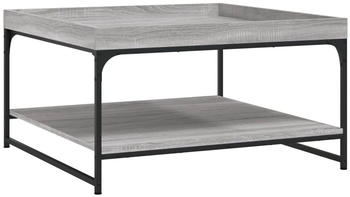 vidaXL Couchtisch Grau Sonoma 80x80x45 cm Holzwerkstoff/Eisen