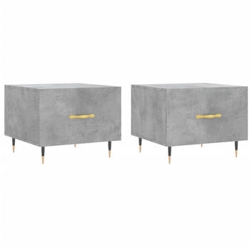 vidaXL Couchtische 2 Stk. Betongrau 50x50x40 cm Holzwerkstoff Modell 6