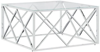 vidaXL Couchtisch 80x80x40 cm Edelstahl/Glas Modell 3