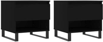 vidaXL Couchtische 2 Stk. Schwarz 50x46x50 cm Holzwerkstoff Modell 1
