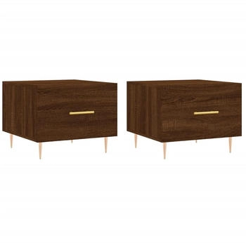 vidaXL Couchtische 2 Stk. Braun Eichen-Optik 50x50x40 cm Holzwerkstoff Modell 3