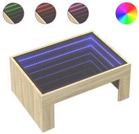 vidaXL Couchtisch mit Infinity-LED Sonoma-Eiche 70x50x30 cm