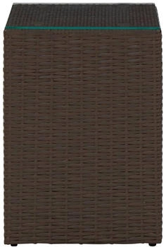 vidaXL Beistelltisch mit Glasplatte Braun 35x35x52 cm Poly Rattan