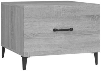 vidaXL Couchtisch mit Metallbeinen Grau Sonoma 50x50x40 cm
