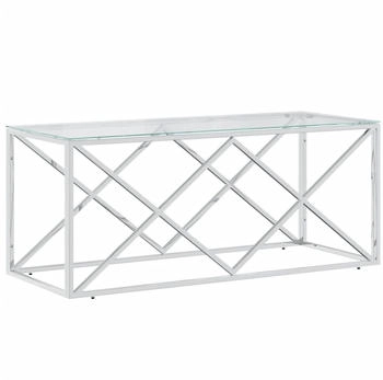 vidaXL Couchtisch 110x45x45 cm Edelstahl/Glas Modell 5