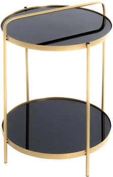 HAKU Beistelltisch Glas schwarz, gold 38x38x51cm (22295)