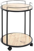 HAKU Beistelltisch "Rollwagen, Trolley" 1 Stk. tlg. rund - aus MDF Braun - &Oslash;/H...