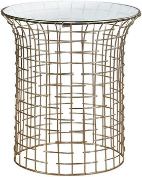 WOMO-DESIGN Beistelltisch Leeds 40cm Rund Herausnehmbare Transparente Glasplatte