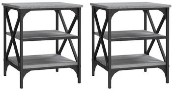 vidaXL Beistelltische 2 Stk. Grau Sonoma 40x42x50 cm Holzwerkstoff