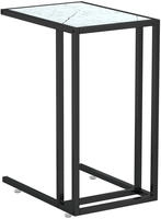 vidaXL Computer-Beistelltisch Wei&szlig; Marmor 50x35x65 cm Hartglas