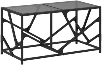 vidaXL Couchtisch mit Glasplatte Schwarz 78,5x40x41 cm Stahl