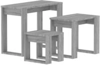 vidaXL Satztische 3 Stk. Grau Sonoma Holzwerkstoff