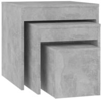 vidaXL Satztische 3-tlg. Betongrau Holzwerkstoff