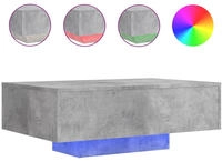 vidaXL Couchtisch mit LED-Leuchten Betongrau 85x55x31 cm