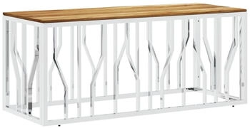vidaXL Couchtisch Silbern Edelstahl/Massivholz Akazie Modell 3