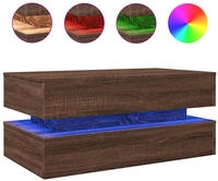 vidaXL Couchtisch mit LED-Leuchten Braun Eichen-Optik 90x50x40 cm