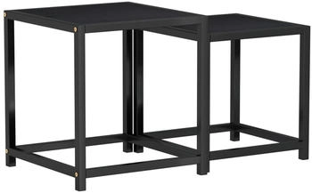 vidaXL Beistelltische 2 Stk. MDF Schwarz