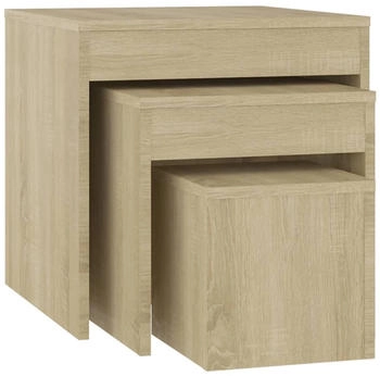 vidaXL Satztische 3-tlg. Sonoma-Eiche Holzwerkstoff Modell 3