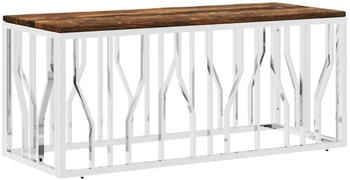 vidaXL Couchtisch Edelstahl/Massives Altholz