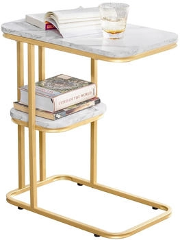 SoBuy Beistelltisch mit 2 Ablagen Sofatisch FBT110-G