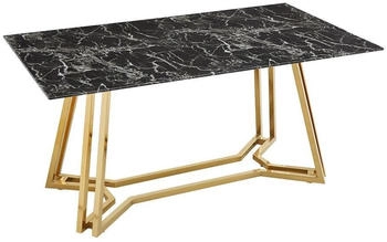 SalesFever Esstisch 160x90cm Glas 160x90x76 cm Schwarz (395752)