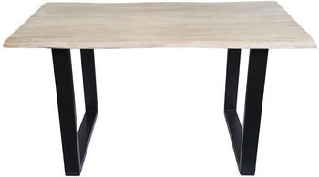 SIT Esstisch Baumkante 160 cm 26 mm Akazie hell gek&auml;lkt antikschwarz 160x85x77 cm (07107-65)