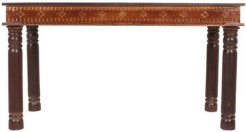 SIT Esstisch Almirah 140 70 cm recyceltes Altholz braun mit aufwändigen Schnitzereien 140x70x76 cm (05114-30)