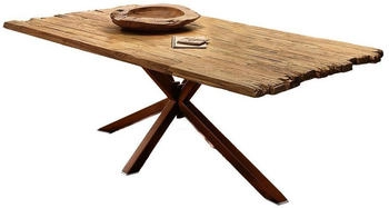 SIT Esstisch 220x100 cm 50 mm Teak natur Metallgestell antikbraun 220x100x79 cm (15853-00)