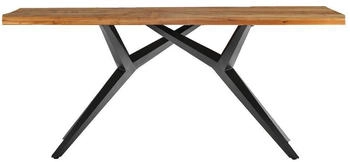 SIT Esstisch 180 cm Tischplatte 50 mm Teak naturMetall antikschwarz 180x100x76 cm (15521-11)
