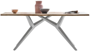 SIT Esstisch Baumkante 36 mm Akazie natur 160x85 cm Metallgestell silbern 160x85x76 cm (15270-40)