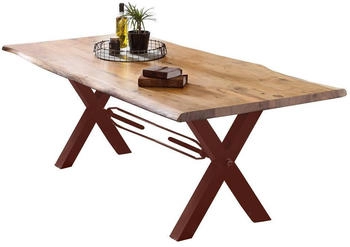 SIT Esstisch Baumkante 220x100x78 cm 56 mm Akazie natur -Gestell Metall antikbraun (15875-00)