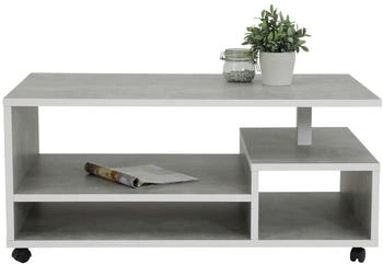 BOXXX Couchtisch Weiß Grau Betonoptik rechteckig 68x50x110 cm